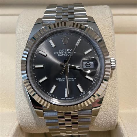 rolex grey black|rolex datejust 41 grey dial.